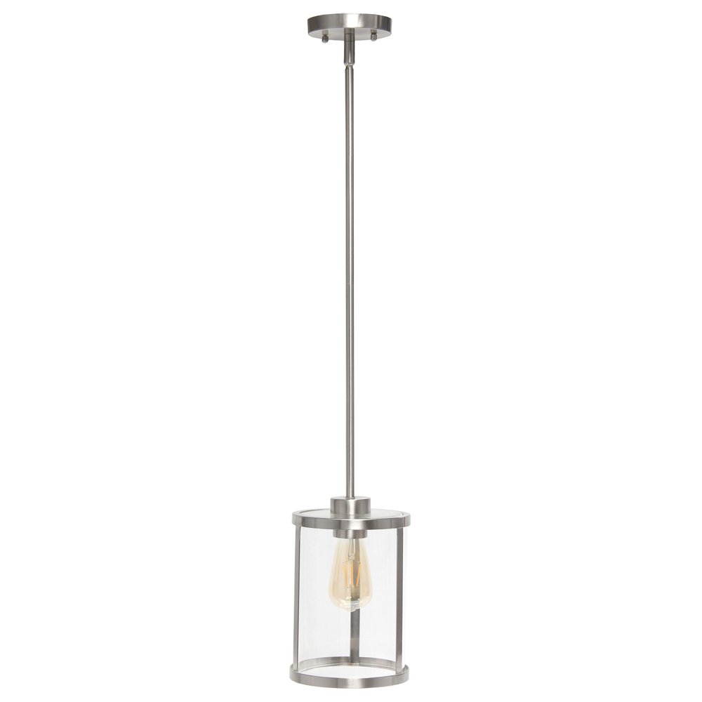 Nickel Cylinder Iron Ceiling Light With Nickel Shades