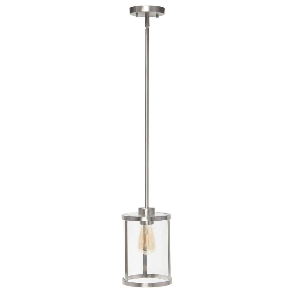 Nickel Cylinder Iron Ceiling Light With Nickel Shades