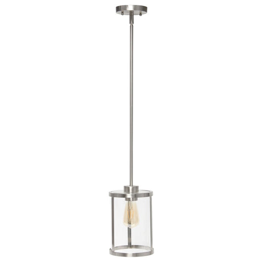 Nickel Cylinder Iron Ceiling Light With Nickel Shades