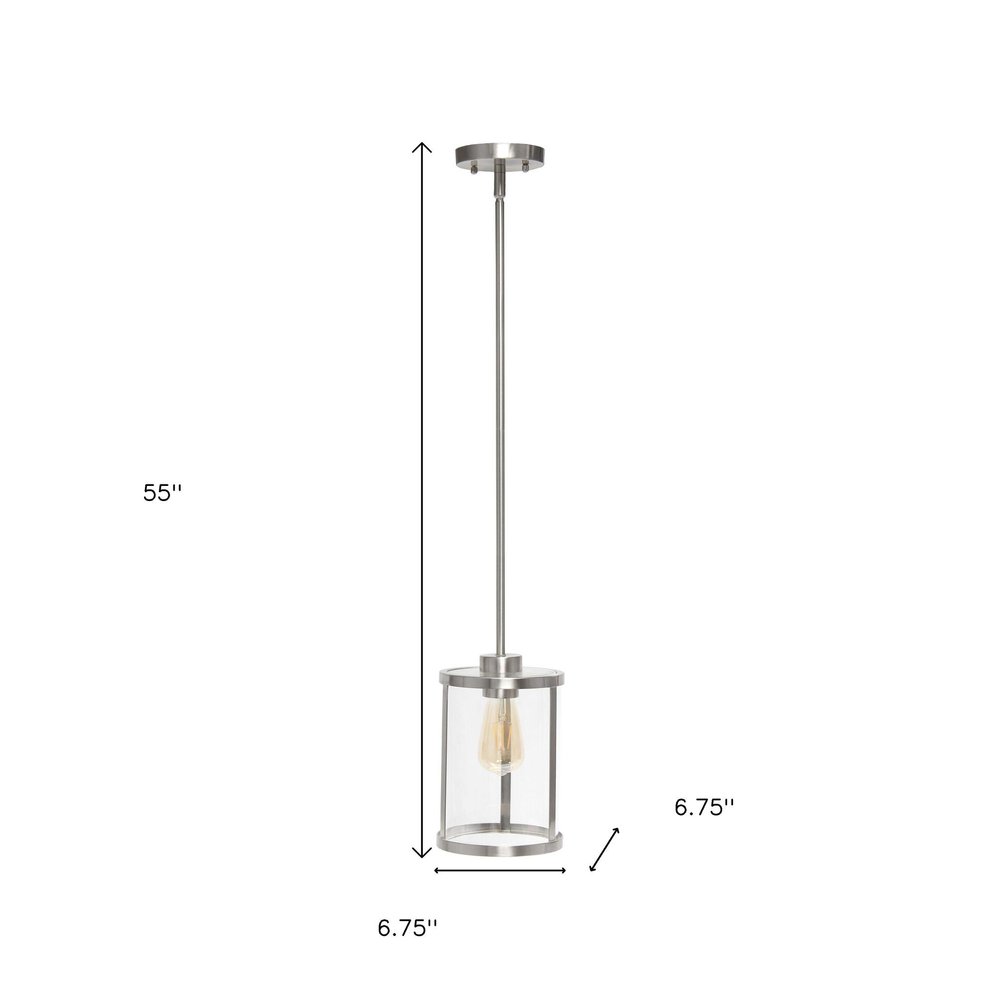 Nickel Cylinder Iron Ceiling Light With Nickel Shades