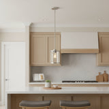 Nickel Cylinder Iron Ceiling Light With Nickel Shades