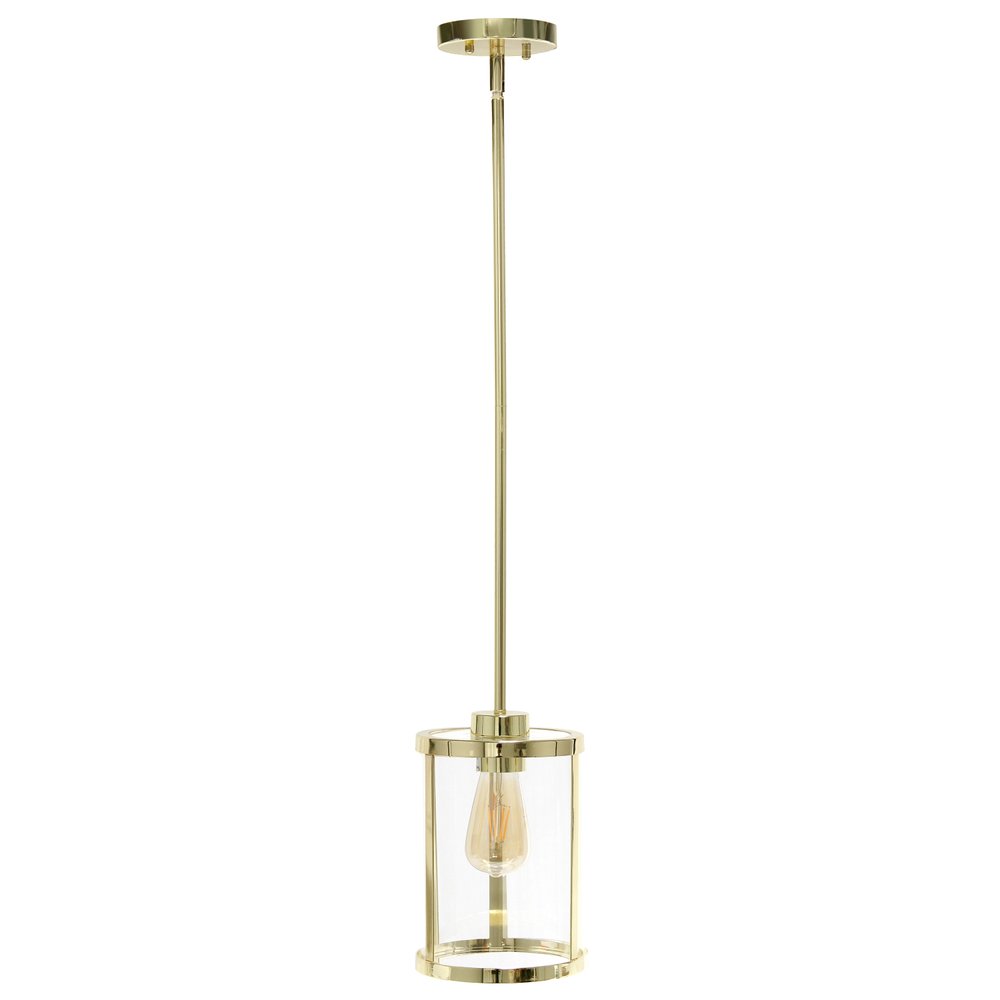 Gold Cylinder Iron Ceiling Light With Gold Shades