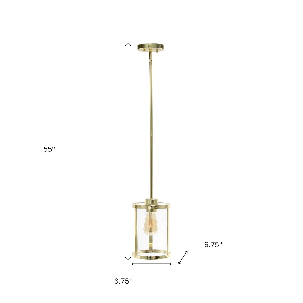 Gold Cylinder Iron Ceiling Light With Gold Shades