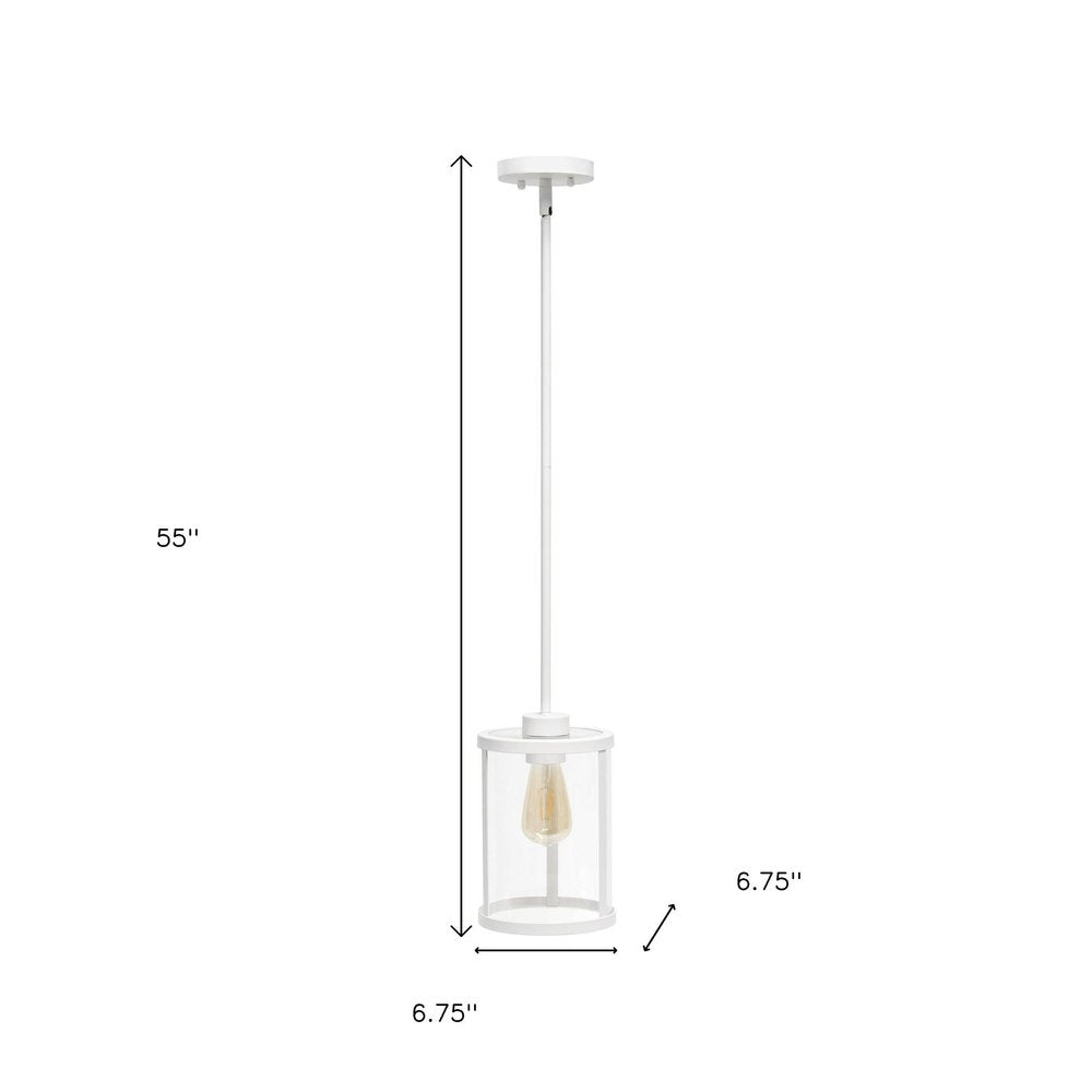 White Cylinder Iron Ceiling Light With White Shades