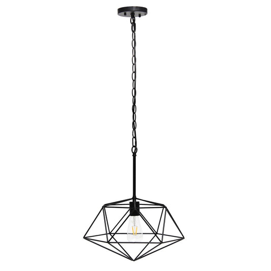 Black Caged Iron Ceiling Light With Rose Gold Shades