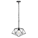 Black Caged Iron Ceiling Light With Rose Gold Shades