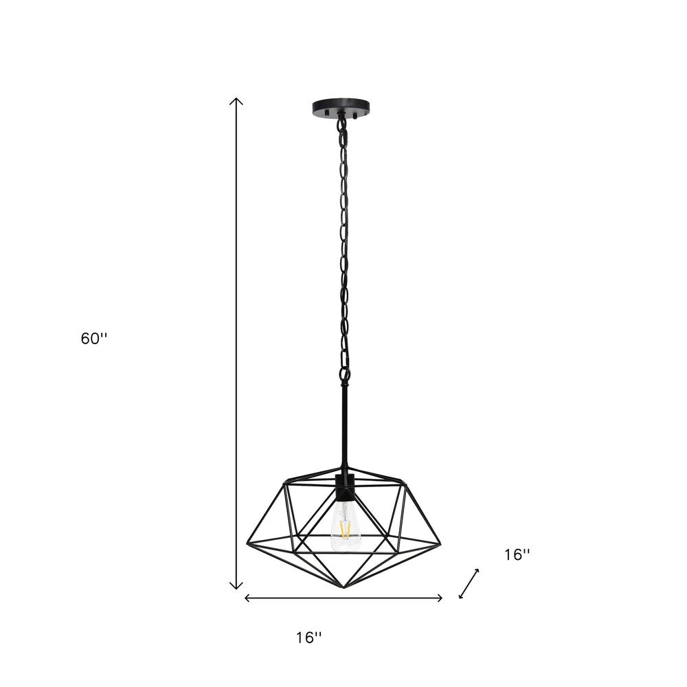 Black Caged Iron Ceiling Light With Rose Gold Shades