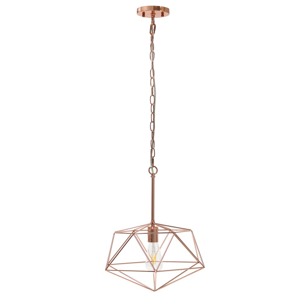 Black Caged Iron Ceiling Light With Black Shades