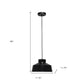 Black Dome Iron Ceiling Light With Black Shades