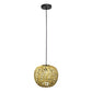 Natural And Black Sphere Hemp Ceiling Light With Natural Shades