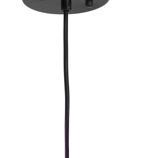 Natural And Black Sphere Hemp Ceiling Light With Natural Shades