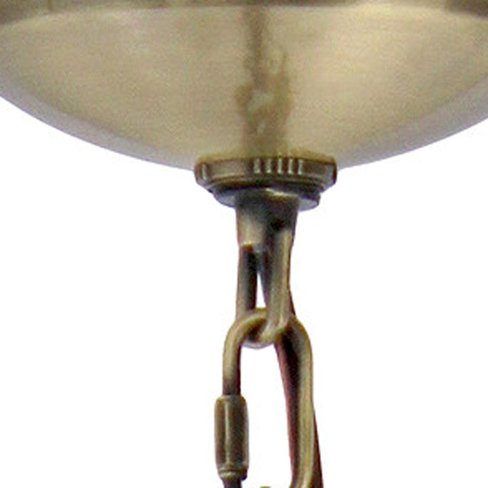 Antiqued Brass And Clear Chandelier Three Light Iron Ceiling Light With Clear Shades