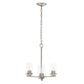 Nickel And Clear Chandelier Three Light Iron Ceiling Light With Clear Shades