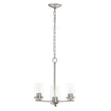Nickel And Clear Chandelier Three Light Iron Ceiling Light With Clear Shades