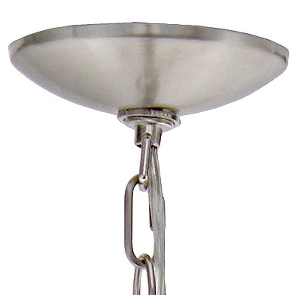 Nickel And Clear Chandelier Three Light Iron Ceiling Light With Clear Shades