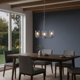 Silver And Clear Chandelier Three Light Iron Ceiling Light With Clear Shades