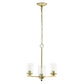 Gold And Clear Chandelier Three Light Iron Ceiling Light With Clear Shades