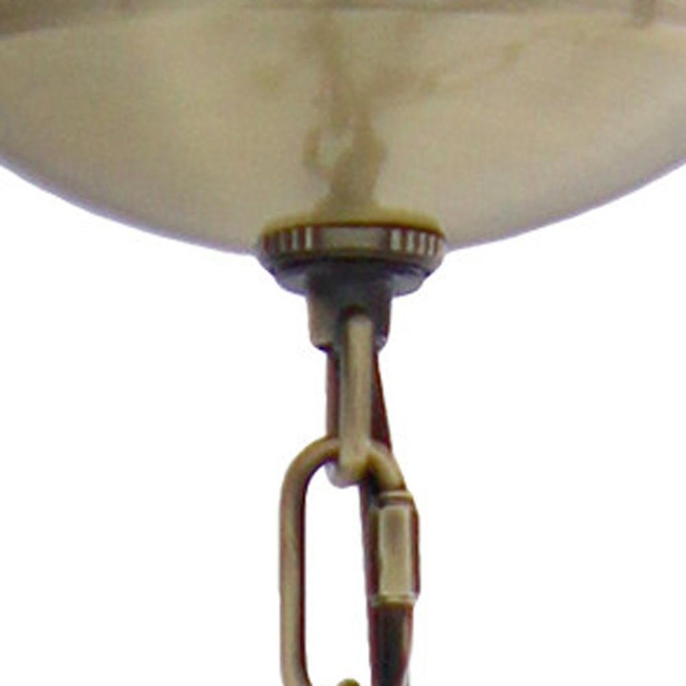 Antiqued Brass And Clear Chandelier Five Light Iron Ceiling Light With Clear Shades