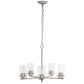 Nickel And Clear Chandelier Five Light Iron Ceiling Light With Clear Shades
