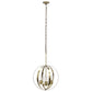 Antiqued Brass And Clear Sphere Three Light Iron Ceiling Light With Antiqued Brass And Clear Shades