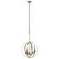 Antiqued Brass And Clear Sphere Three Light Iron Ceiling Light With Antiqued Brass And Clear Shades