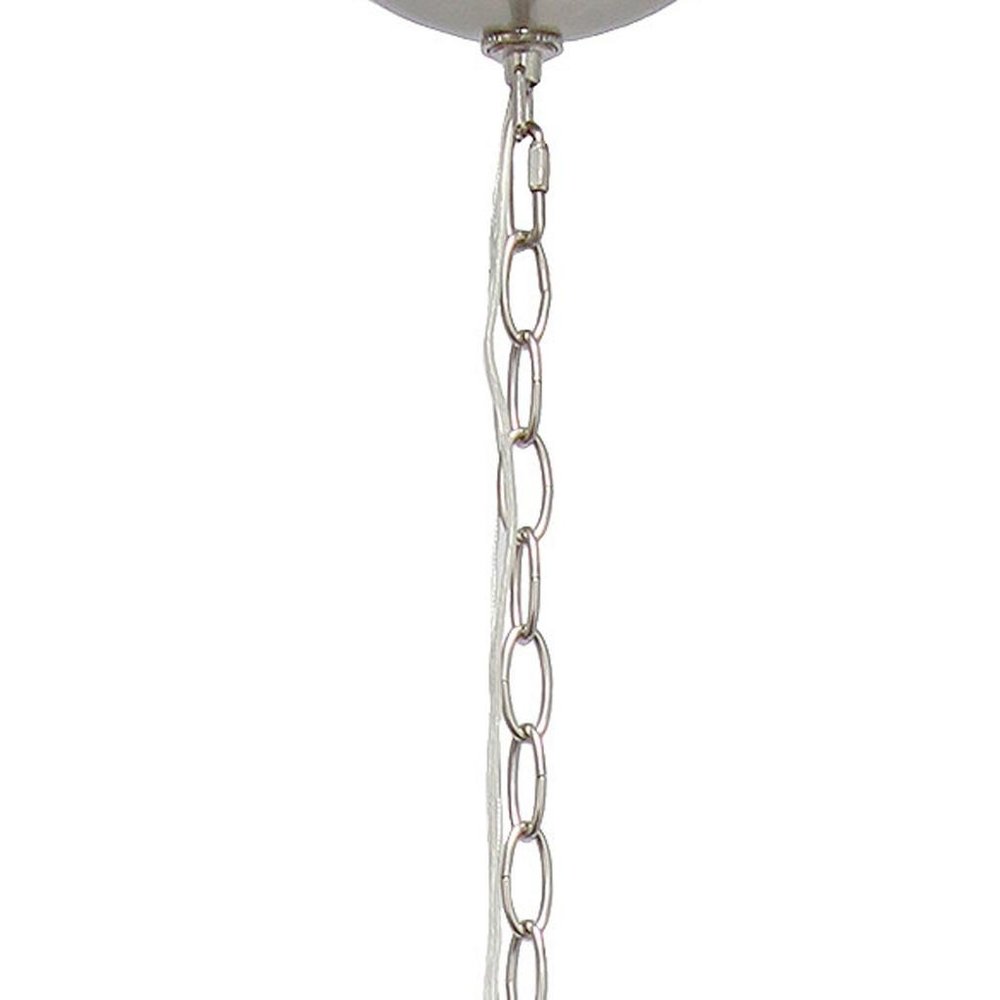 Nickel And Clear Sphere Three Light Iron Ceiling Light With Nickel And Clear Shades