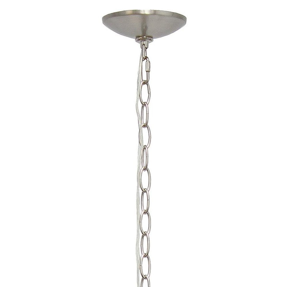 Nickel And Clear Sphere Three Light Iron Ceiling Light With Nickel And Clear Shades