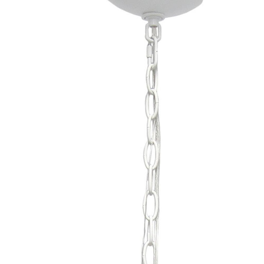 White And Clear Sphere Three Light Iron Ceiling Light With Clear Shades