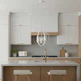 White And Clear Sphere Three Light Iron Ceiling Light With Clear Shades