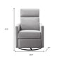 26" Gray Tufted Linen Gliding Swivel Manual Rocker Recliner