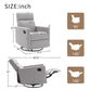 26" Gray Tufted Linen Gliding Swivel Manual Rocker Recliner