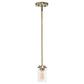 Antiqued Brass And Clear Cylinder Iron Ceiling Light With Clear Shades