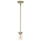 Antiqued Brass And Clear Cylinder Iron Ceiling Light With Clear Shades