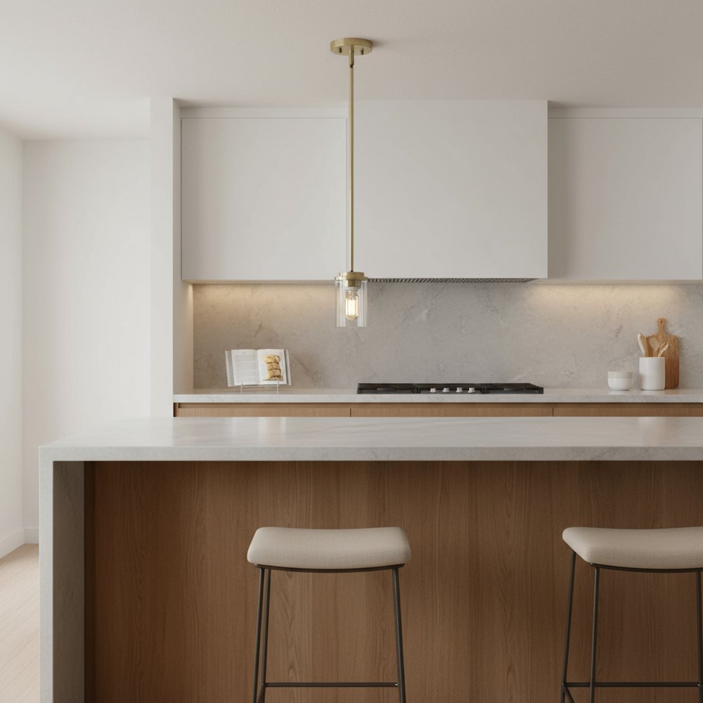 Antiqued Brass And Clear Cylinder Iron Ceiling Light With Clear Shades