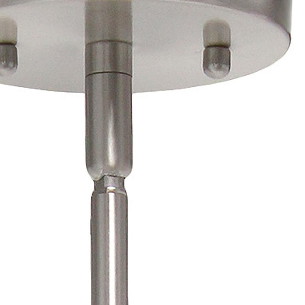 Nickel And Clear Cylinder Iron Ceiling Light With Clear Shades