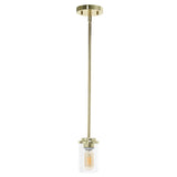 Gold And Clear Cylinder Iron Ceiling Light With Clear Shades
