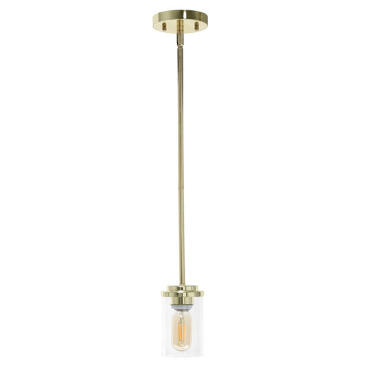Gold And Clear Cylinder Iron Ceiling Light With Clear Shades