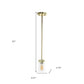 Gold And Clear Cylinder Iron Ceiling Light With Clear Shades