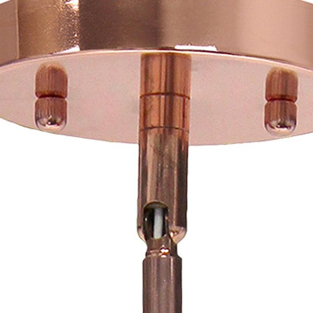 Rose Gold And Clear Cylinder Iron Ceiling Light With Clear Shades