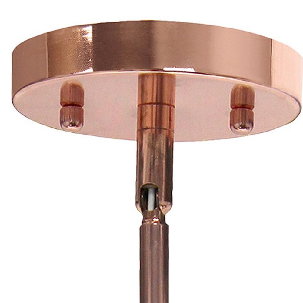 Rose Gold And Clear Cylinder Iron Ceiling Light With Clear Shades
