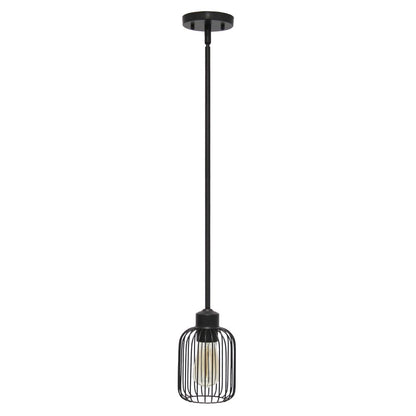 Black Caged Iron Ceiling Light With Black Shades