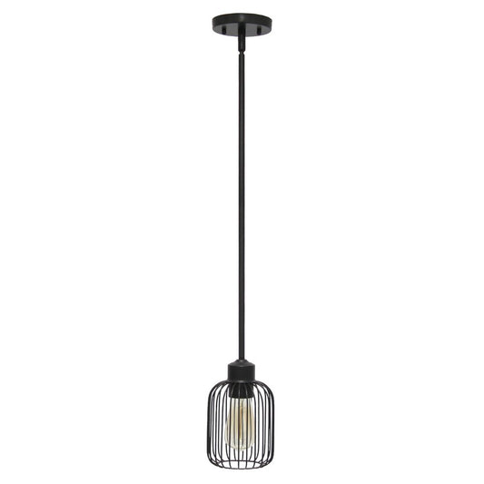 Black Caged Iron Ceiling Light With Black Shades