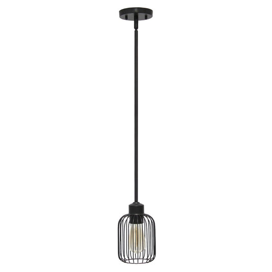 Black Caged Iron Ceiling Light With Black Shades