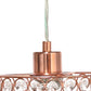 Rose Gold And Clear Cylinder Crystal Ceiling Light With Clear Shades