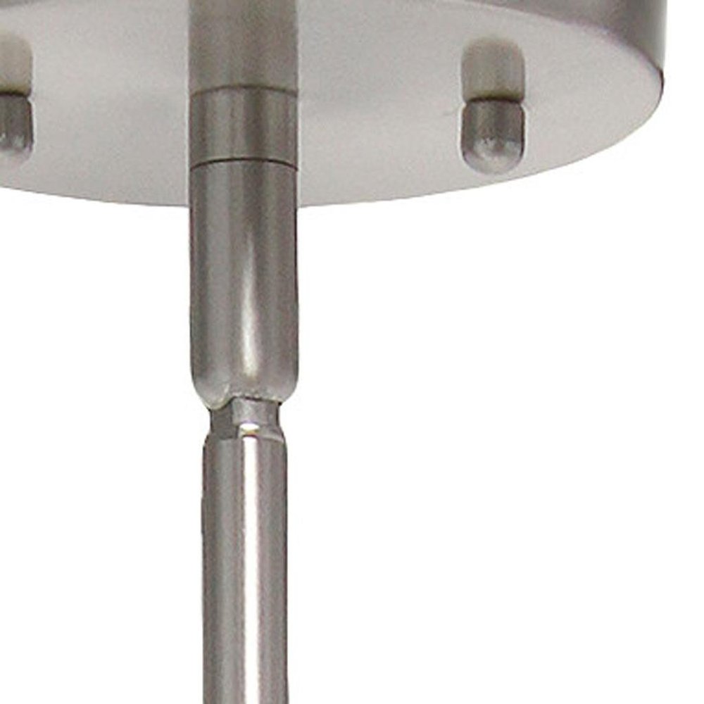 Nickel And Clear Cylinder Iron Ceiling Light With Clear Shades