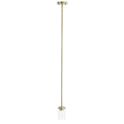 Gold And Clear Cylinder Iron Ceiling Light With Clear Shades