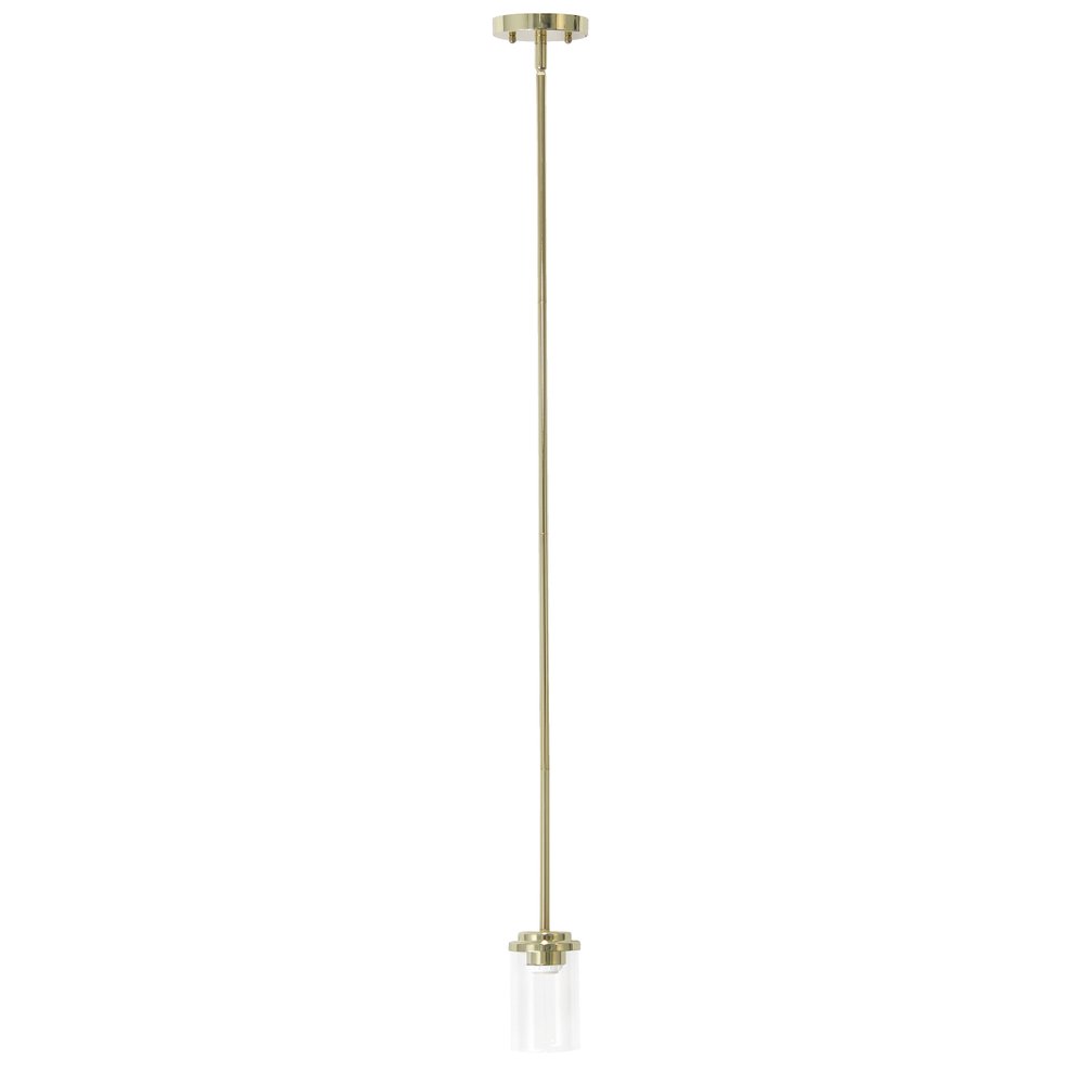 Gold And Clear Cylinder Iron Ceiling Light With Clear Shades