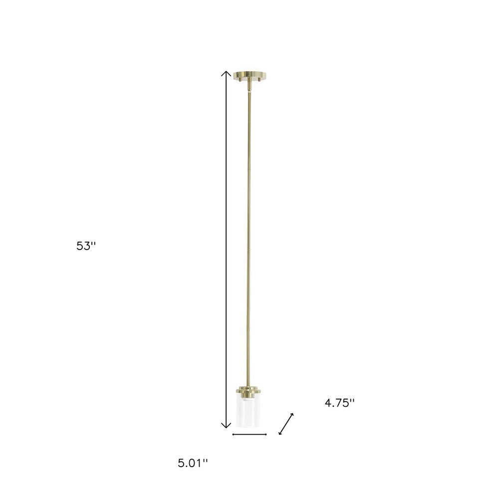 Gold And Clear Cylinder Iron Ceiling Light With Clear Shades