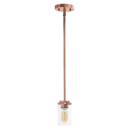 Rose Gold And Clear Cylinder Iron Ceiling Light With Clear Shades
