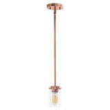 Rose Gold And Clear Cylinder Iron Ceiling Light With Clear Shades